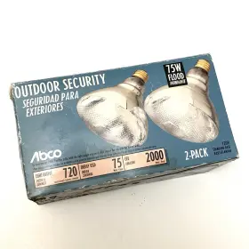 Abco-75w Abco Vintage 2 Pack 75w Outdoor Security Flood Light Bulb Avg Life 2000 Hrs