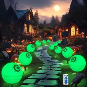 Jt0008 Acajoe Outdoor Solar Lights Waterproof Decorations 6 Pack Globe Green/red