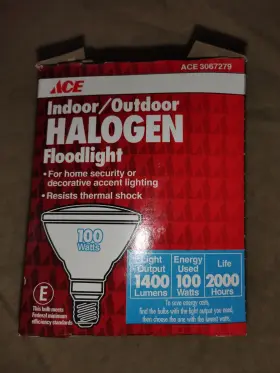 3067279 Ace 1 New Indoor/outdoor 100w Halogen 25 Floodlight Par38 1400 Lumen