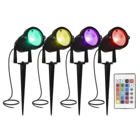 Achenge 762716516380 Color Change Landscape Lighting Low Voltage Led Outdoor Spotlights 6w 12v Ip6