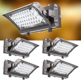 Awp-19-m Acohook 4pack 120w Led Wall Pack Lights 360 Adjustable Panel With Dusk To Dawn Ph