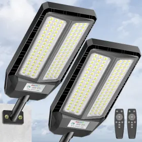 Tw10-2 Adewalk 5000w Solar Lights Outdoor - 7000k Led 2pack Black