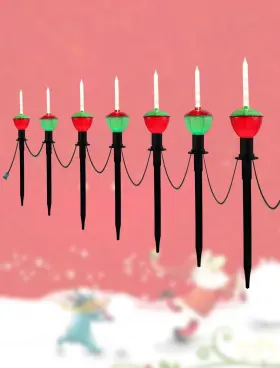 Cc100010hzd-b Adirxon 7 Pack Enchanting Christmas 20 Lights Green Line And Red Shell
