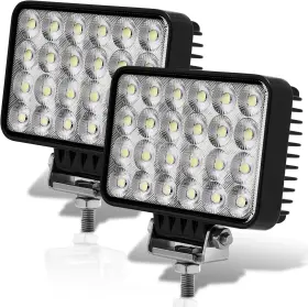 Adzoon 313030374394 Led Tractor Lights 2pcs 6 Inch 10000lm 12v Flood Light Square Work