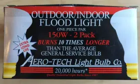 Aero-tech 707438202333 1 Box Of 2 Flood Lights Outdoor/indoor 150 Watts New