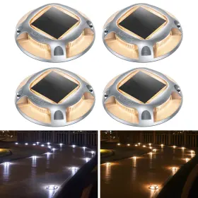 Sld1s4 Agptek Solar Driveway Lights Outdoor 4 Pack Warm White And Cool