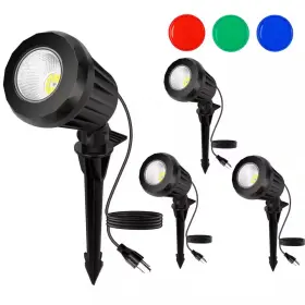 Ip67 Ahfiwaso 744110095449 1000 Lumens Black Plug-in Integrated Led Outdoor Spotlight With Adjustable