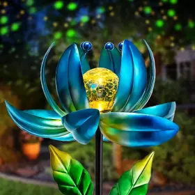 Fcd-001 Aiiny Solar Garden Lights Metal Flower Decor Colorful Spinning 1pack Multicolor