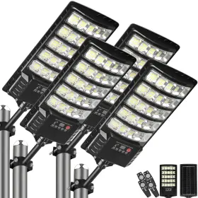 Ait425 Aitermond 4-pack Solar Street Lights 30000lm Outdoor Flood 4 25 Light Section Black