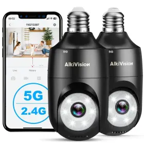 Dp01 Alkivision 2k Light Bulb Security Cameras Outdoor 2pcs - 5g Hz 360 Motion Detection H