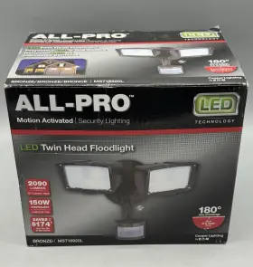 Mst18920l All-pro Outdoor Security Led Twin Head Dual Position 180 Motion