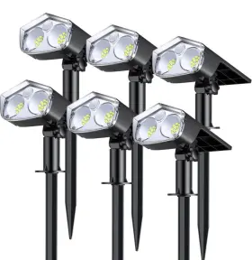 Ip68 Aloftsun 617201122549 Solar Motion Sensor Light Waterproof 3 Modes 6 Pack 800 Lu