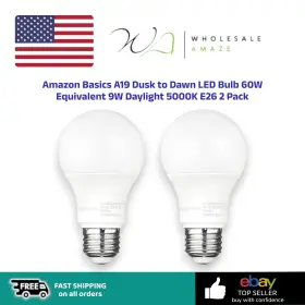 Fg-03528 Amazon Basics A19 Dusk To Dawn Led Bulb 60w Equivalent 9w Daylight 5000k E26