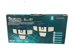 Ameritop 638183949344 Ameri Top Solar Lights Outdoor Security 2 Pack 3 Adjustable Heads
