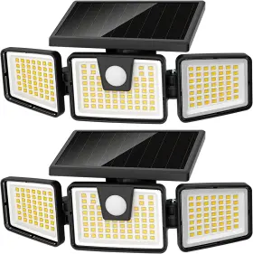 Sl-03m Ameritop 2 Pack Led Motion Sensor Solar Lights Outdoor Ip65 Waterproof Security Lamp