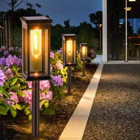 Amzxart 791597201719 Solar Lights Outdoor Garden 8 Pack Landscape Lighting Auto