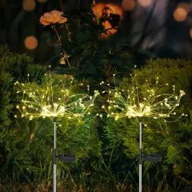 Anordsem 612289272360 Solar Fireworks Lights Outdoor Garden Light Waterproof Warm White