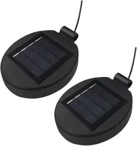 Aqeenura 627666769739 Solar Lantern Light Replacement Top Led Panel Lid 2pcs Black