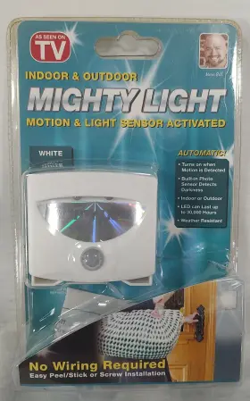 As Seen On Tv 682676002375 Indoor And Outdoor Mighty Light Motion Sensor Activated No Wiring Required