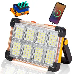 Asaeh 199284104372 120w Solar Rechargeable Work Light 144 Led Portable Floodlight With Stan