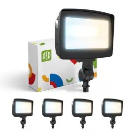 A-fl01k-55bk-4p Asd Led Flood Light Outdoor Dusk To Dawn Lighting Knuckle Mount Security Ligh