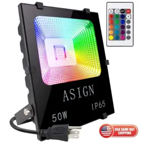 Sn-fl-50w-rgb Asign Led 50w Rgb Flood Lights Outdoor Garden Decorate Security Pathway With Remote