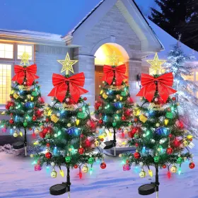 Sl03 Astnic 4 Pack Solar Christmas Decoration - 36.6 Inch Waterproof Tree 4pcs