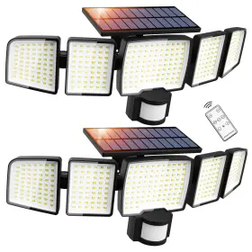 Ata10ssg-5 Atfoyer Solar Outdoor Lights 326 Led 4000lm 5 Heads Motion Sensor Wit