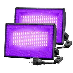 Atg120fluv Atfoyer 120w 2 Pack Black Lights Blacklight Flood Light With Plug And Switch Ip66 Wa