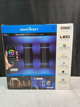 At071022 Atomi Outdoor 6500k Smart Wi-fi Led 2 Wall Sconce Lights