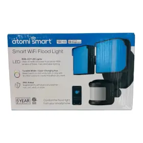 At2390 Atomi Smart Wifi Floodlight Camera Outdoor Security Motion Led Alexa Ip65