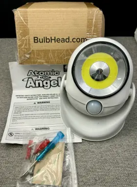 12937 Atomic Angel As Seen On Tv Light Motion Activated Swivel Cordless Bulbhead