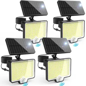 Ip67 Auderwin 8916 294 Led Solar Motion Sensor Outdoor Lights 5200lm Flood W