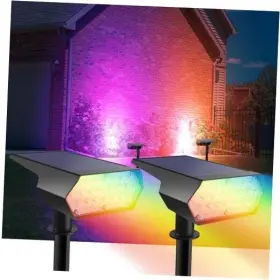 Auio-sso-2p Auiomuto Upgraded Solar Spot Lights Outdoor Waterproof Ip65 Rgb Color 2 Pack Multicolor