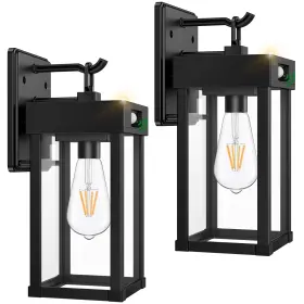 Au-sl-bd-002 Auzev 2 Pack Outdoor Solar Wall Light Fixtures With Dusk To Dawn Sensor Large Size