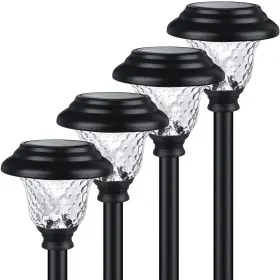 Xltd-1808 Balhvit Glass Solar Lights Outdoor Waterproof 4 Pack Super Bright Cool White