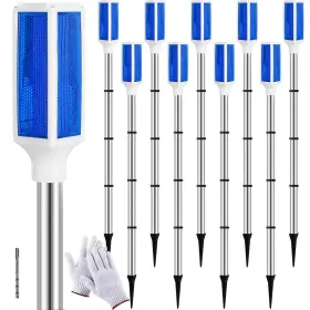 Markers-baquler-06 Baquler 10 Pcs Solar Powered Driveway Markers Reflective Lights Blue