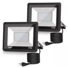 Beambox 313028993965 50w Black Plug-in Integrated Led Landscape Flood Light With Dusk To Dawn Ip66 O