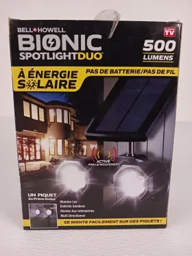 Bell And Howell 080313077821 Bionic Spotlight Duo Outdoor Motion Sensor Solar Powered Light