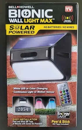 Bell And Howell 080313086656 Bionic Wall Light Max Solar Powered Led Color Changing Sealed