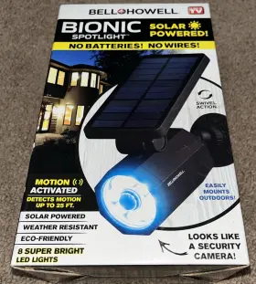 2963feln Bell And Howell Bionic Spotlight Solar Powered No Batteries Wires Free Shipping