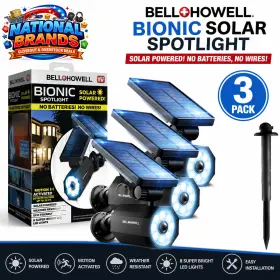Bell And Howell 445029256244 4-watt Solar Powered Motion Activated Integrated Led Outdoor Bionic Spotlight