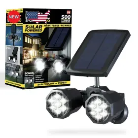 9992 Bell And Howell Bionic Spotlight Duo Solar Power Outdoor Motion Sensor 500 Lumen Fs