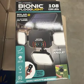 9993enggg Bell And Howell Lot Of 2 Outdoor Bionic Floodlight Spolight Duo Solar Powered Led