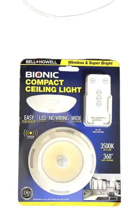 Bell & Howell 080313093166 Bionic Compact Ceiling Light With Remote Control