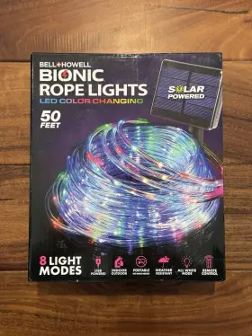 Bell Howell 080313099908 Bionic Color Changing Solar Powered Rope Lights 50 Feet Nib