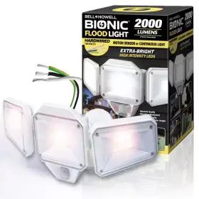 Bell Howell 313030662682 20-watt Equivalence 2000 Lumens White Motion Sensor Integrated Led Hardwired Bio