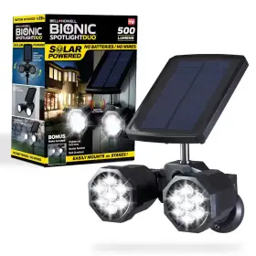 Bell Howell 445044015055 Solar Powered Motion Activated Integrated Led Black Outdoor Bionic Spotlight Duo