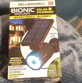 6772643 Bell Howell Bionic Spotlight Solar Motion Sensor Led Outdoor Spot Light 8
