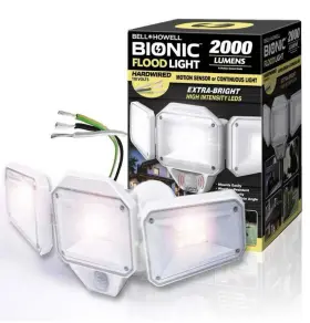8981 Bell Howell 20-watt Equivalence 2000 Lumens White Motion Sensor Led